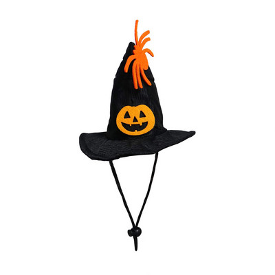 Pălărie de Halloween Eșarfă Costume pentru animale de companie Model de pânză de păianjen dovleac Guler pentru gâtul pisicii Dispozitive pentru petrecere festivă de Halloween fericit