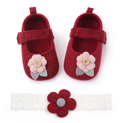 Arc cu flori pentru copil mic, primii plimbări, pantofi pentru pas pentru bebeluși, pantofi respirabili pentru bebeluși, pantofi anti-alunecare, pentru fete, stil prințesă, prewalkers