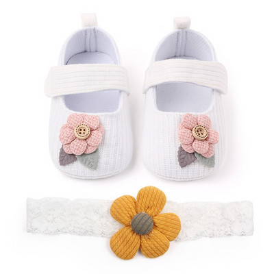Arc cu flori pentru copil mic, primii plimbări, pantofi pentru pas pentru bebeluși, pantofi respirabili pentru bebeluși, pantofi anti-alunecare, pentru fete, stil prințesă, prewalkers