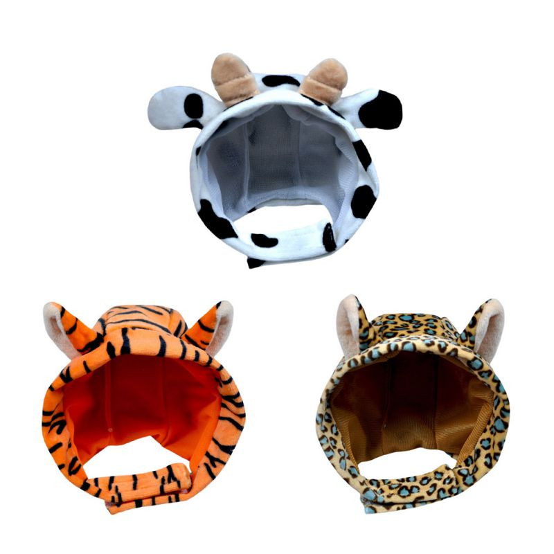 Αστείο σχήμα ζώου Σχήμα κατοικίδιων σκυλιών Σκύλος γάτας Ζεστό καπέλο αγελάδων Πρωτοχρονιάτικο πάρτι Χριστουγεννιάτικο αξεσουάρ Cosplay Photo Props Καπέλα κεφαλής