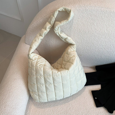 Dámska prešívaná polstrovaná taška cez rameno, pevná taška tote, veľká kabelka, crossbody taška