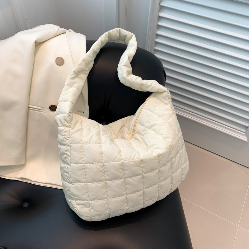 Dámska prešívaná polstrovaná taška cez rameno, pevná taška tote, veľká kabelka, crossbody taška
