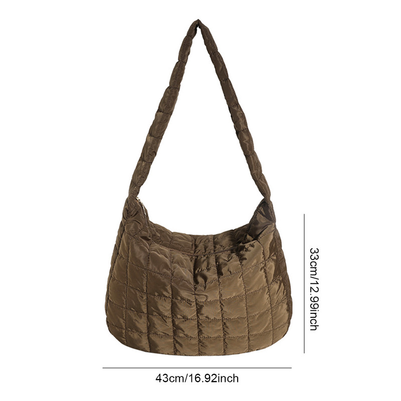 Dámska prešívaná polstrovaná taška cez rameno, pevná taška tote, veľká kabelka, crossbody taška