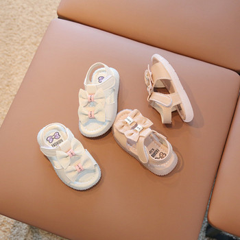 Летни сандали за малки деца за момичета Нехлъзгаща се мека подметка Удобни ежедневни бебешки обувки Детски плажни обувки на принцеса със сладък лък
