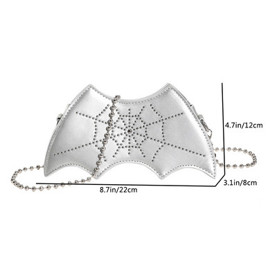 Πρωτοτυπία Δημιουργική τσάντα συμπλέκτη σε σχήμα νυχτερίδας για Halloween Party Spider Web Decor Τσάντα & πορτοφόλι Punk Designer Vintage Τσάντα ώμου με διαμάντια