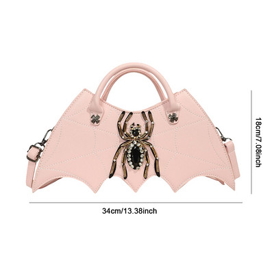 Πρωτοτυπία Δημιουργική τσάντα συμπλέκτη σε σχήμα νυχτερίδας για Halloween Party Spider Web Decor Τσάντα & πορτοφόλι Punk Designer Vintage Τσάντα ώμου με διαμάντια