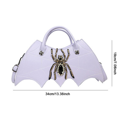 Πρωτοτυπία Δημιουργική τσάντα συμπλέκτη σε σχήμα νυχτερίδας για Halloween Party Spider Web Decor Τσάντα & πορτοφόλι Punk Designer Vintage Τσάντα ώμου με διαμάντια