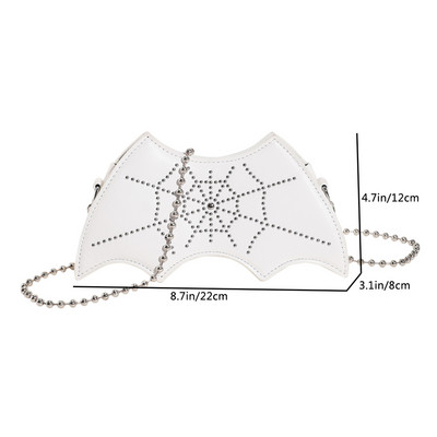 Πρωτοτυπία Δημιουργική τσάντα συμπλέκτη σε σχήμα νυχτερίδας για Halloween Party Spider Web Decor Τσάντα & πορτοφόλι Punk Designer Vintage Τσάντα ώμου με διαμάντια