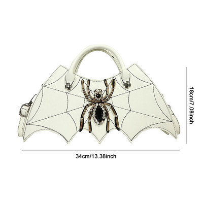 Πρωτοτυπία Δημιουργική τσάντα συμπλέκτη σε σχήμα νυχτερίδας για Halloween Party Spider Web Decor Τσάντα & πορτοφόλι Punk Designer Vintage Τσάντα ώμου με διαμάντια