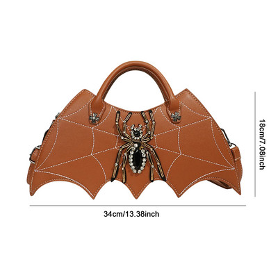 Πρωτοτυπία Δημιουργική τσάντα συμπλέκτη σε σχήμα νυχτερίδας για Halloween Party Spider Web Decor Τσάντα & πορτοφόλι Punk Designer Vintage Τσάντα ώμου με διαμάντια