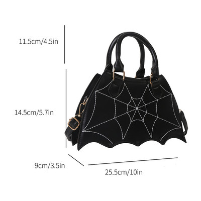 Πρωτοτυπία Δημιουργική τσάντα συμπλέκτη σε σχήμα νυχτερίδας για Halloween Party Spider Web Decor Τσάντα & πορτοφόλι Punk Designer Vintage Τσάντα ώμου με διαμάντια