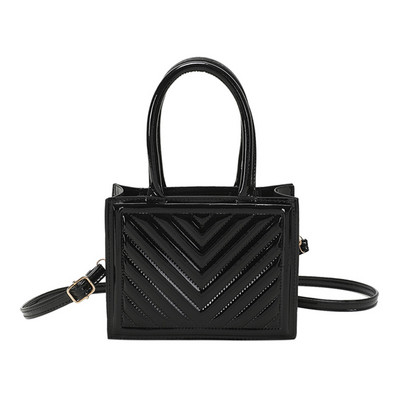 Γυαλιστερή τσάντα ώμου PU Δερμάτινη καπιτονέ γυναικεία τσάντα τσάντα απλές τσάντες μονόχρωμες casual γυναικεία τσάντα χιαστί