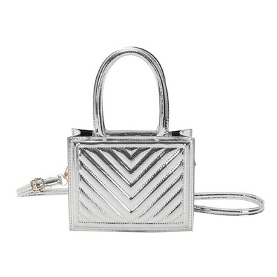 Γυαλιστερή τσάντα ώμου PU Δερμάτινη καπιτονέ γυναικεία τσάντα τσάντα απλές τσάντες μονόχρωμες casual γυναικεία τσάντα χιαστί