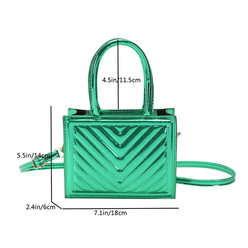 Γυαλιστερή τσάντα ώμου PU Δερμάτινη καπιτονέ γυναικεία τσάντα τσάντα απλές τσάντες μονόχρωμες casual γυναικεία τσάντα χιαστί