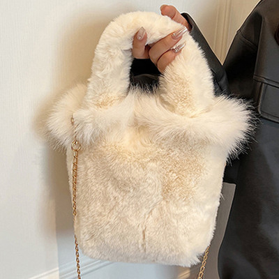 Sieviešu mākslīgās kažokādas Hobo Crossbody soma Ikdienišķa izplūdusi kausa soma Daudzpusīga pūkaina rokassomiņa Lielas ietilpības mīksta somiņa