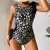 Costum de baie dintr-o bucată cu imprimeu sexy 2023, costum de baie cu bretele, fără spate, pentru femei, body push up cu flori, îmbrăcăminte de plajă, costum de baie