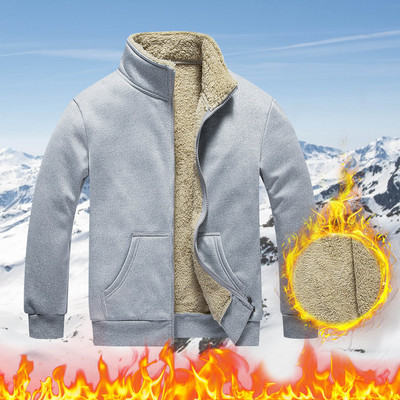 Muška odjeća Zimska muška šaljiva jakna Jednobojna jakna H kaputi s ovratnikom i kaputom s rukavima Muška jakna s patentnim zatvaračem i džepovima, duga dva