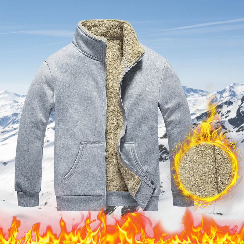 Muška odjeća Zimska muška šaljiva jakna Jednobojna jakna H kaputi s ovratnikom i kaputom s rukavima Muška jakna s patentnim zatvaračem i džepovima, duga dva