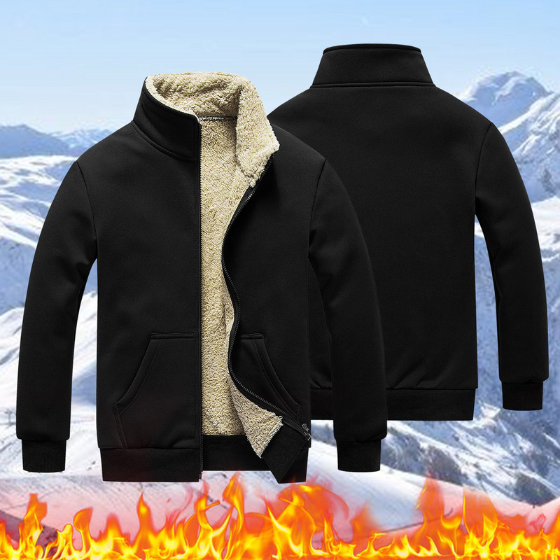 Muška odjeća Zimska muška šaljiva jakna Jednobojna jakna H kaputi s ovratnikom i kaputom s rukavima Muška jakna s patentnim zatvaračem i džepovima, duga dva