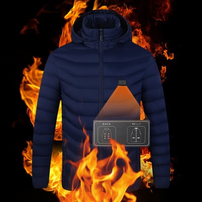 Vyriški lauko paltai Kietos šiltos striukės Vyriškas paltas Šiltai plaunama striukė su užtrauktuku Šildoma žieminė vyrų paltai su gobtuvu