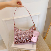 Fashion καπιτονέ τσάντα ώμου μασχάλης ρετρό γυναικείες τσάντες τσάντες αγορών Γυναικεία δερμάτινη μονόχρωμη τσάντα αλυσίδας για γυναίκες 2023