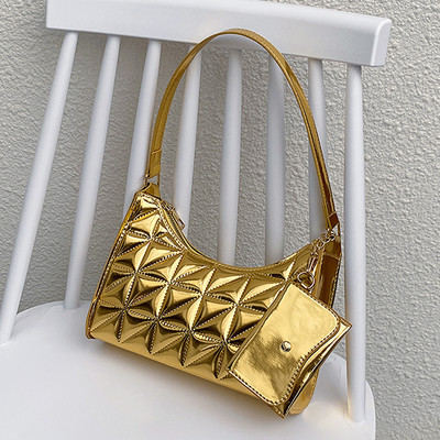 Fashion καπιτονέ τσάντα ώμου μασχάλης ρετρό γυναικείες τσάντες τσάντες αγορών Γυναικεία δερμάτινη μονόχρωμη τσάντα αλυσίδας για γυναίκες 2023