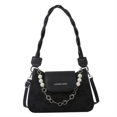 Ženska modna torba za kupovinu Dekoracija od bisernog lanca Ženska torba Tekstura cvijeća Torba preko ramena za putovanja, odmor, svaki dan