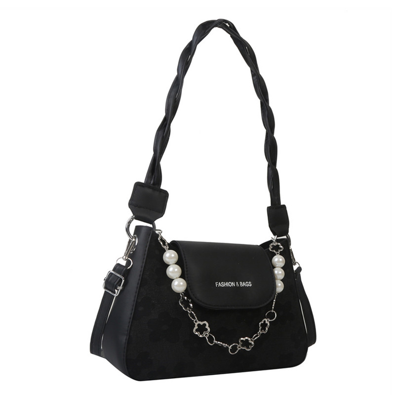 Ženska modna torba za kupovinu Dekoracija od bisernog lanca Ženska torba Tekstura cvijeća Torba preko ramena za putovanja, odmor, svaki dan