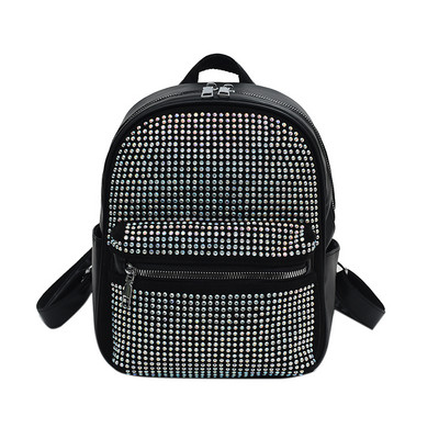 Moodne nahast rhinestones naiste seljakott Luksuslik koolikott Mochila väikesed koolikotid Naiste läikivad teemantidega tüdrukute seljakotid
