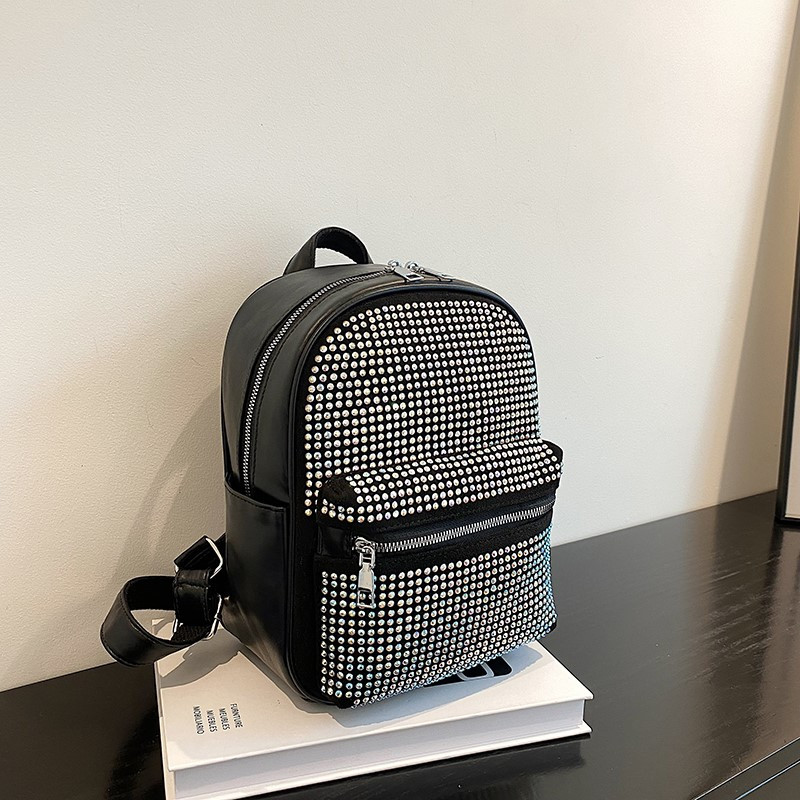 Moodne nahast rhinestones naiste seljakott Luksuslik koolikott Mochila väikesed koolikotid Naiste läikivad teemantidega tüdrukute seljakotid