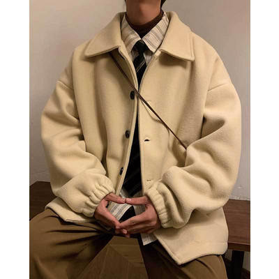 2023 Νέο γιαπωνέζικο και κορεάτικο μάλλινο παλτό φθινοπώρου Κοντό μάλλινο μπουφάν υψηλής ποιότητας Ανεμοδράστη