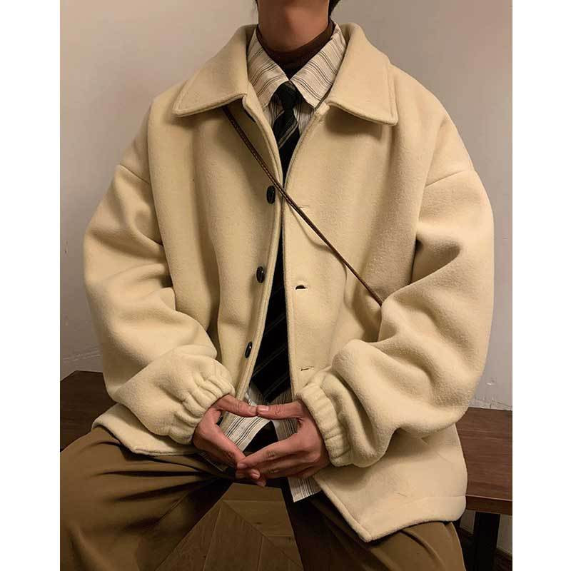 2023 Νέο γιαπωνέζικο και κορεάτικο μάλλινο παλτό φθινοπώρου Κοντό μάλλινο μπουφάν υψηλής ποιότητας Ανεμοδράστη