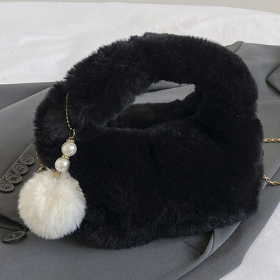 Geantă de mână neclară pentru femei, cu lanțuri de modă, geantă de mână mică, de culoare solidă, cu închidere cu fermoar, geantă de mână pentru femei.