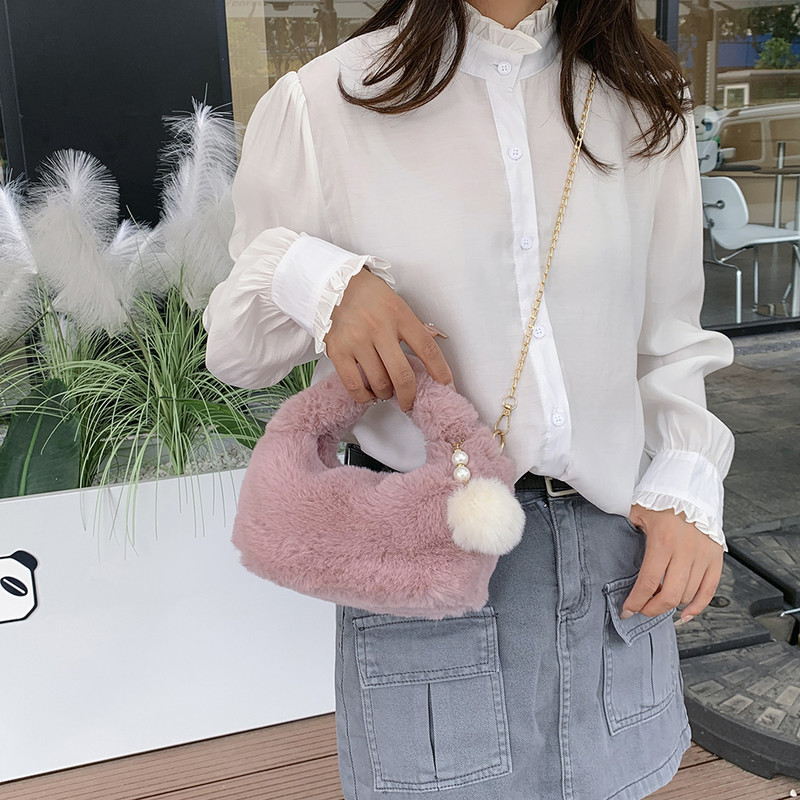 Geantă de mână neclară pentru femei, cu lanțuri de modă, geantă de mână mică, de culoare solidă, cu închidere cu fermoar, geantă de mână pentru femei.