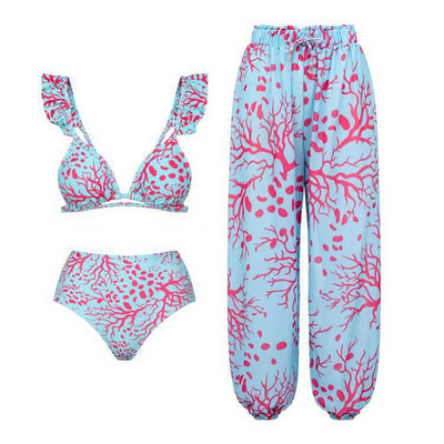 Novi dolazak iz 2023. Push Up jednodijelni kupaći kostim s volanima Kupaći kostim za plažu Ženska suknja s omotom Kupaći kostim za prekrivanje seksi Sarong Plage