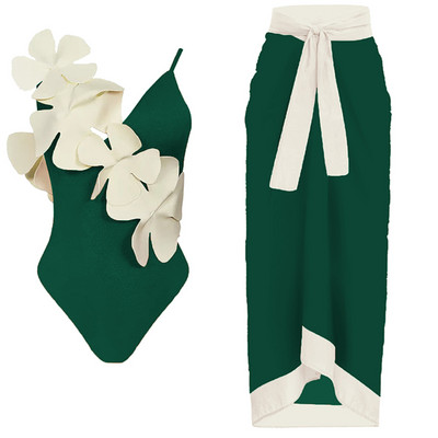 Novi jednodijelni kupaći kostim iz 2023. Ženski seksi kupaći kostim na vezanje s cvjetnim motivima Ženski jednobojni kupaći kostim Ljetni kupaći kostim za plažu s volanima