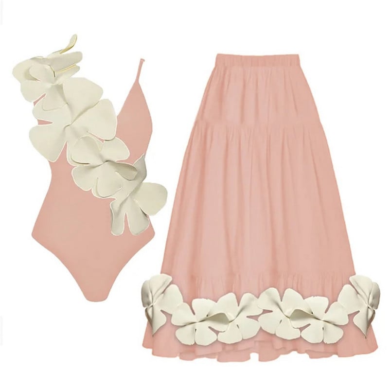 Novi jednodijelni kupaći kostim iz 2023. Ženski seksi kupaći kostim na vezanje s cvjetnim motivima Ženski jednobojni kupaći kostim Ljetni kupaći kostim za plažu s volanima