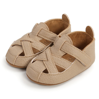 Βρεφικά παιδικά σανδάλια για αγόρι 2022 Summer PU Δερμάτινα First Walkers Παπούτσια Casual Fretwork TPR Παιδικά Flats Δώρα ντους