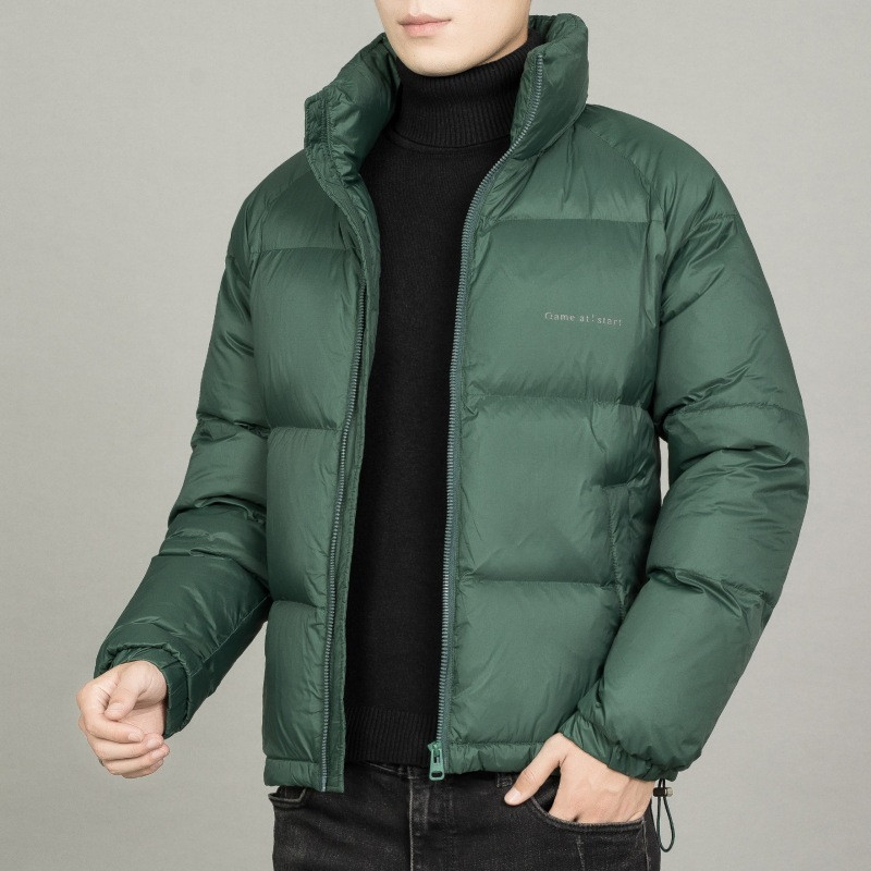 Χειμερινό μπουφάν για άνδρες Fashion Light Down Parka Μονόχρωμο Κορεάτικο Slim Stand γιακά Casual Jackets Ζεστό παλτό Parka