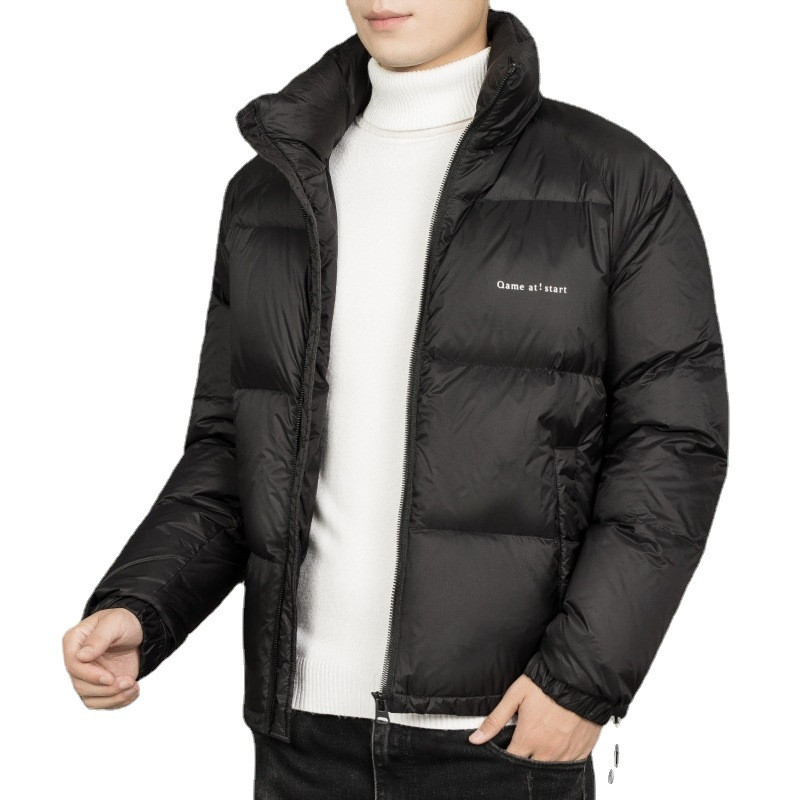 Χειμερινό μπουφάν για άνδρες Fashion Light Down Parka Μονόχρωμο Κορεάτικο Slim Stand γιακά Casual Jackets Ζεστό παλτό Parka