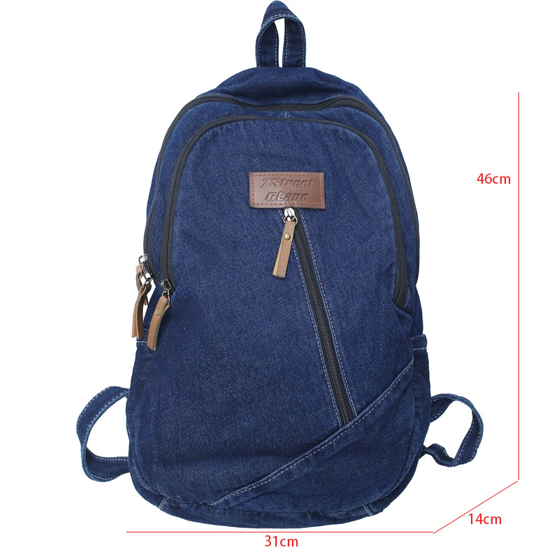 Γυναικείο σακίδιο πλάτης Casual τζιν Γυναικεία τσάντα ταξιδιού Σακίδια πλάτης Σχολική τσάντα για εφηβικές κοπέλες Καμβάς τσάντα βιβλιοθήκης Μεγάλης χωρητικότητας Mochila Bookbag