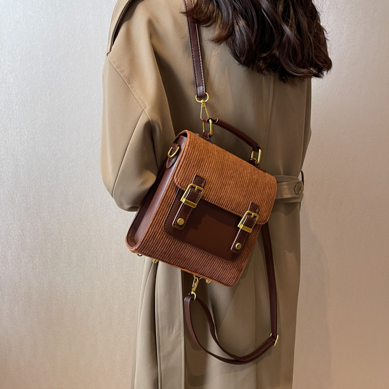 Κοτλέ τσάντα για γυναίκες Σχολικές τσάντες Ιαπωνικού στυλ Τσάντες ταξιδιού σχεδιαστές μόδας ρετρό γυναικείο σακίδιο πλάτης Καμβά τσάντα χιαστί Μικρό