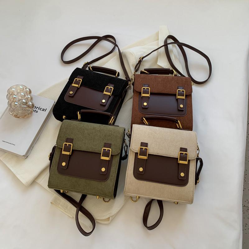 Κοτλέ τσάντα για γυναίκες Σχολικές τσάντες Ιαπωνικού στυλ Τσάντες ταξιδιού σχεδιαστές μόδας ρετρό γυναικείο σακίδιο πλάτης Καμβά τσάντα χιαστί Μικρό