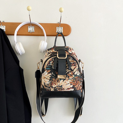 Rucsac casual, de designer, cu broderie jacquard, geantă de umăr pentru femei, geantă de mână mică, retro denim, geantă pentru femei.