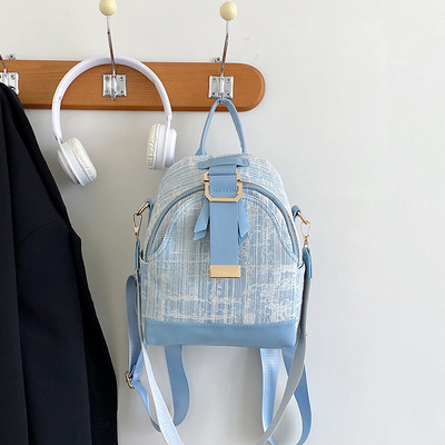 Rucsac casual, de designer, cu broderie jacquard, geantă de umăr pentru femei, geantă de mână mică, retro denim, geantă pentru femei.
