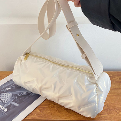 Vintage Y2k Αισθητικές τσάντες ώμου Streetwear Κορεατικές μοντέρνες καθημερινές τσάντες χιαστί All Match Απλές τσάντες κυλίνδρου για γυναίκες