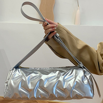 Vintage Y2k Αισθητικές τσάντες ώμου Streetwear Κορεατικές μοντέρνες καθημερινές τσάντες χιαστί All Match Απλές τσάντες κυλίνδρου για γυναίκες