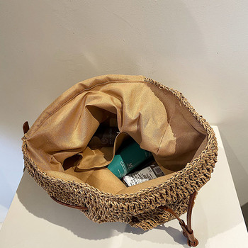 Χειροποίητο Woving γυναικείο σακίδιο πλάτης τσάντα ώμου για γυναίκες επώνυμη ψάθινη τσάντα ταξιδιού Αντικλεπτική τσάντα πλάτης Τσαντάκι χιαστί