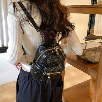 Мини раница Луксозна чанта през рамо от изкуствена кожа за тийнейджърка Черна чанта през рамо Модна ученическа чанта Сладка дамска чанта за телефон за момичета