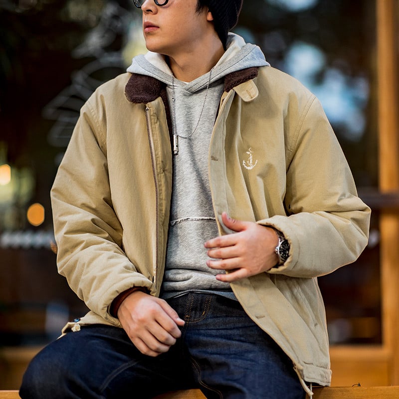 Maden Vintage N1 tekijoped meestele Amekaji Winter Windbreak Military kardigan mantlid vabaaja polsterdatud jakk, soe lühike park